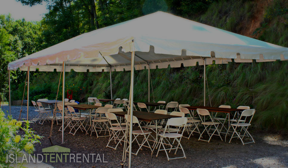 15 × 30 tent set with chairs and tables